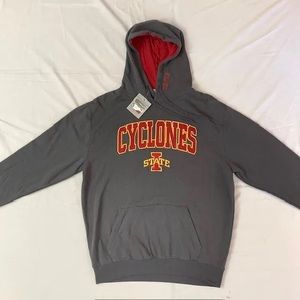 IOWA STATE CYCLONES Colosseum Gray/Red NCAA Pullover Hoodie Sweatshirt